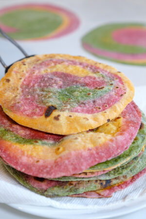 vegetable roti, rainbow roti