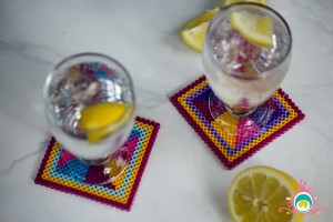 perler bead coasters, phulkari inspired diy