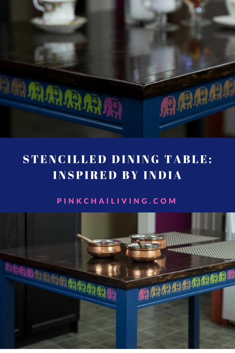 Ikea Hack: Stenciled Table, Inspired by India