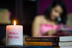 Bollywood quote candle