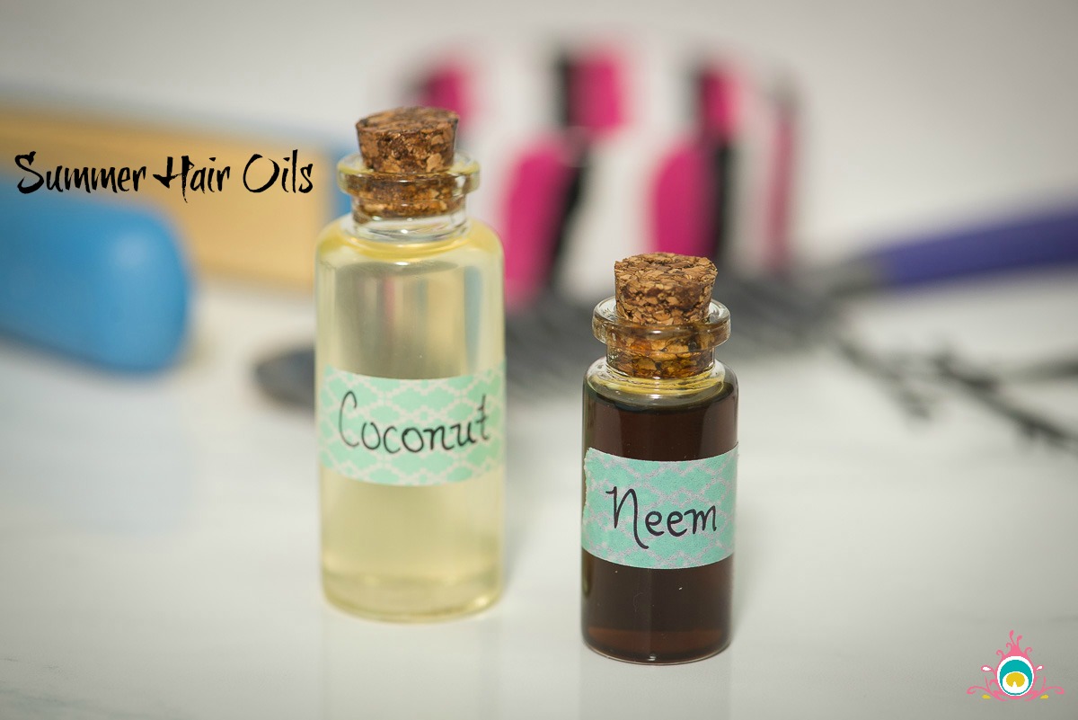 summer hair oils; neem and coconut