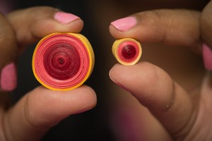 quilled paper jhumka, step by step diy