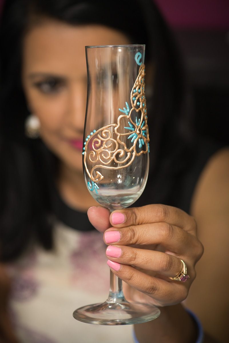 henna champagne flute diy