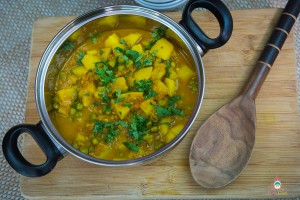 aloo matar sabzi recipe, Punjabi style, step by step photos
