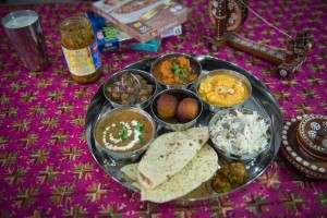 punjabi thali pink chai living