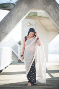 diy double print sari