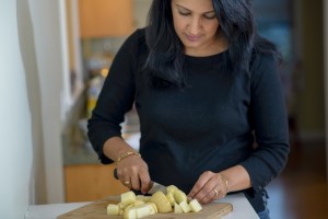 aloo gobi with peanut butter sauce