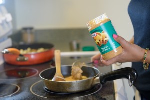 aloo gobi with peanut butter sauce