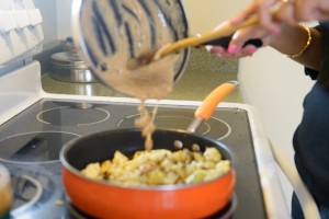 aloo gobi with peanut butter sauce