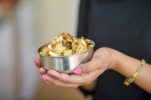 aloo gobi with peanut butter sauce