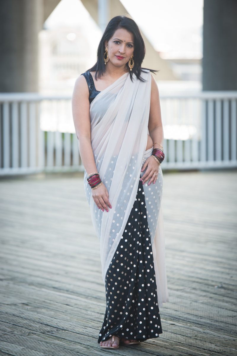 diy double print sari