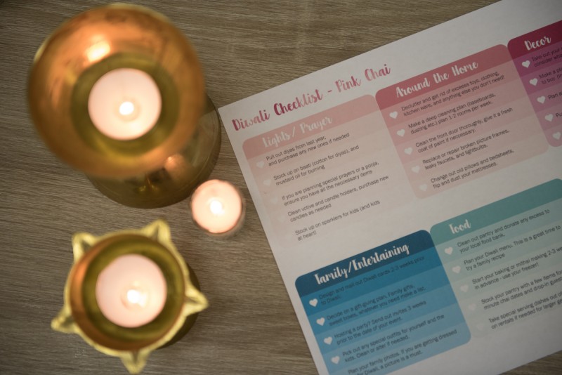 diwali checklist, pink chai