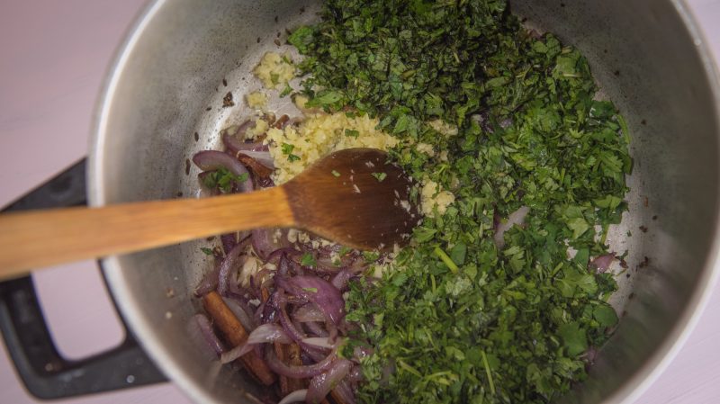 spicy sweet potato pulao