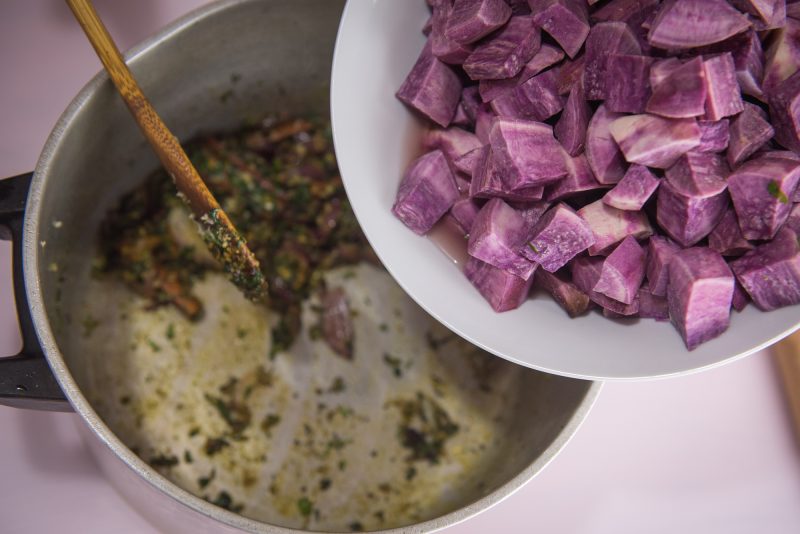 spicy sweet potato pulao