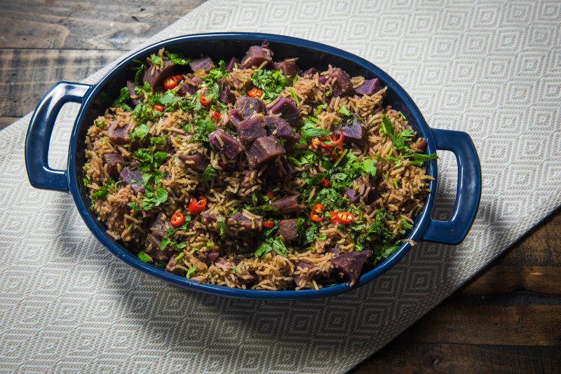 spicy sweet potato pulao