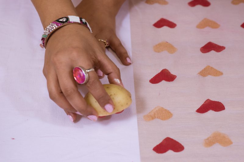 DIY Heart Print Dupatta | Pink Chai Living