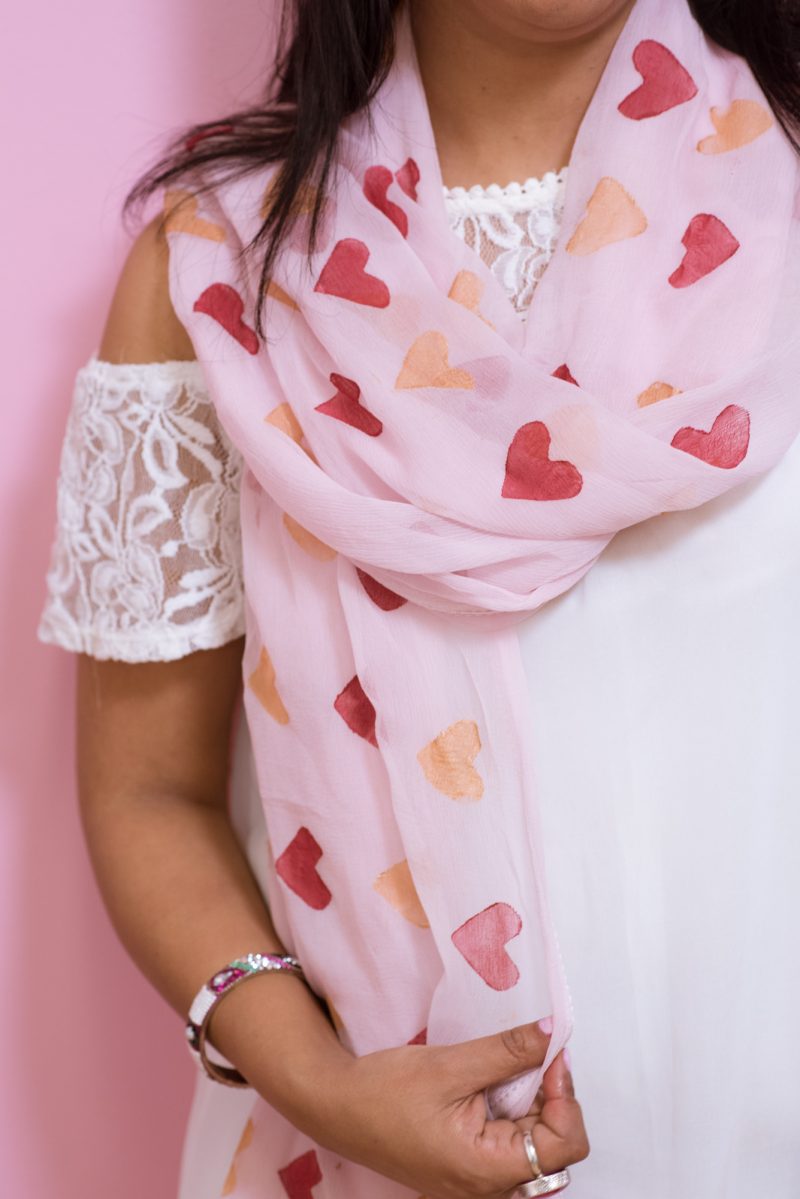 DIY Heart Print Dupatta | Pink Chai Living