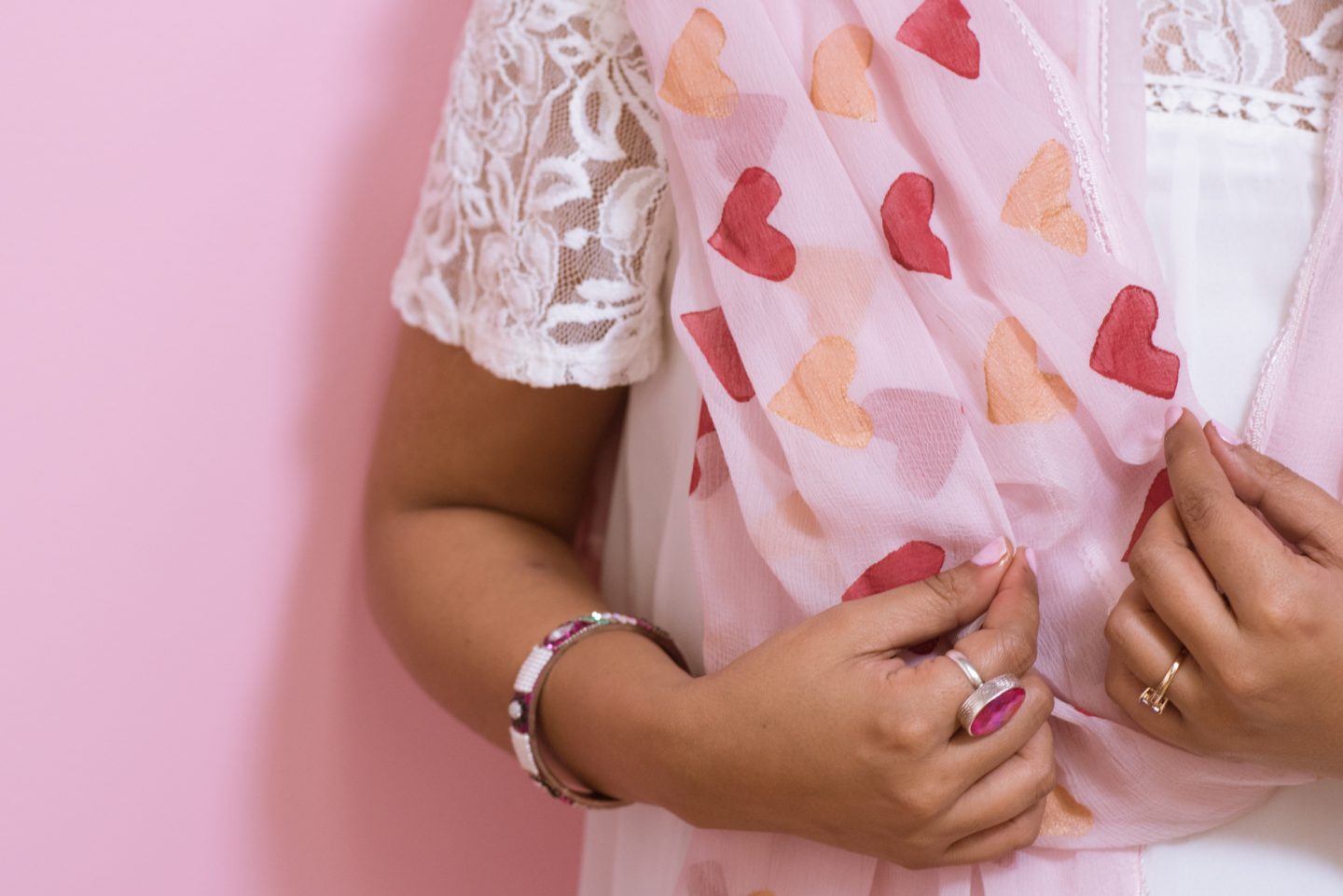 DIY Heart Print Dupatta | Pink Chai Living