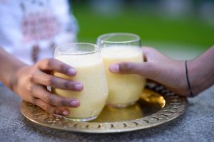 kefir mango lassi, pink chai