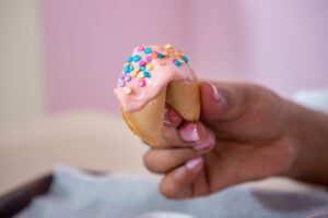chocolate dipped fortune cookies, diwali cookie