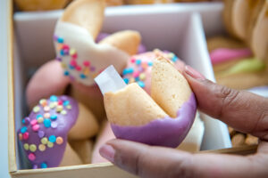 chocolate dipped fortune cookies