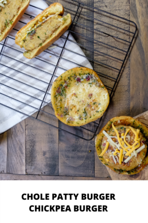 chole patty burger, chickpea burger